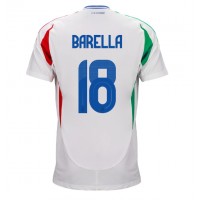 Fotbalové Dres Itálie Nicolo Barella #18 Venkovní ME 2024 Krátký Rukáv